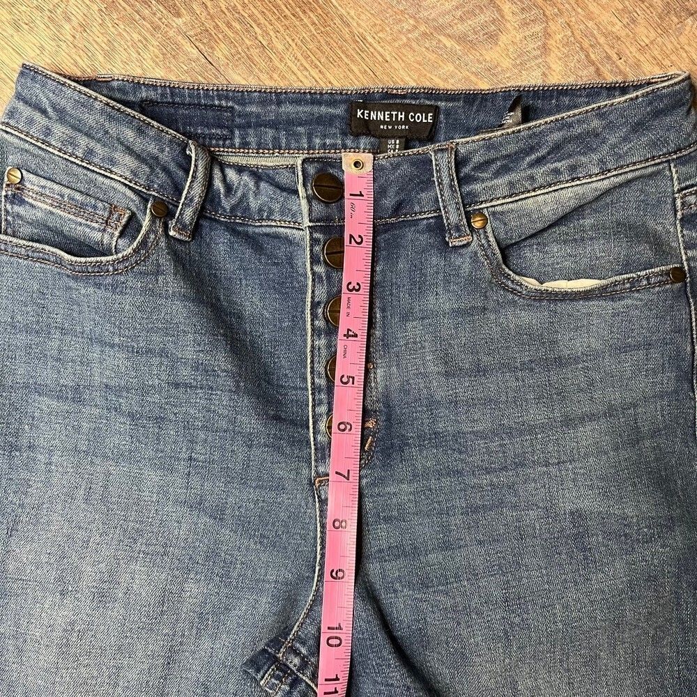 Kenneth Cole Button Fly High Rise Denim Jeans Size 8 - Picture 5 of 9